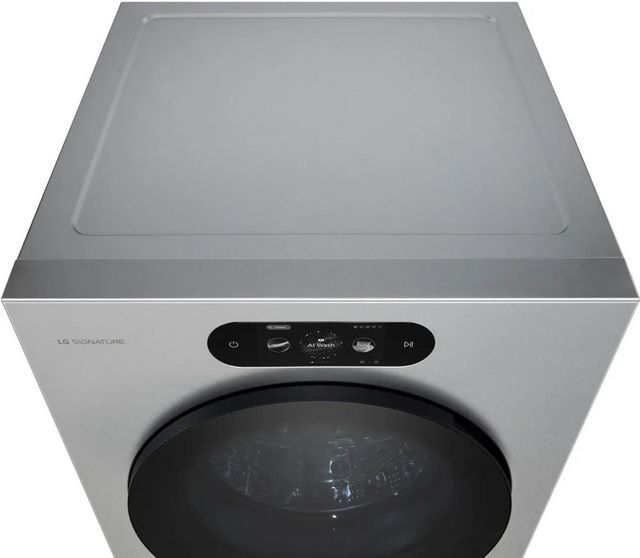 LG Signature 5.8 Cu. Ft. Brushed Platinum Steel Front Load Washer-1
