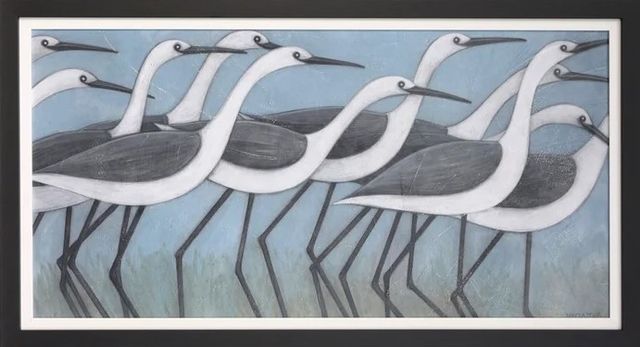 Stylecraft Shorebird Stroll Black/Blue/Off-White Wall Art-0