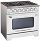 Unique® Appliances Classic Retro 36" Marshmallow White Pro Style Gas Range-2