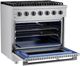 Hauslane HausPro Range 36" Stainless Steel Pro-Style Gas Range with Black Stainless Steel Knobs-4