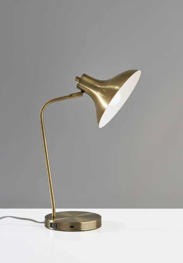 Adesso® Cleo Antique Brass Desk Lamp-4