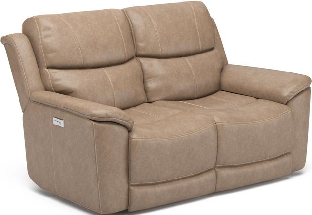 Flexsteel® Cade Beige Power Reclining Loveseat with Power Headrests and Lumbar-0