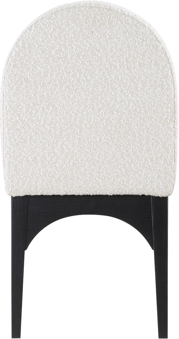 Meridian Furniture Waldorf Cream/Black Boucle Upholstered Dining Chair-2