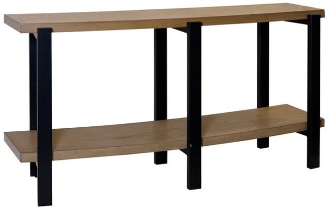 StyleCraft Ebony/Natural Curved Console Table-0