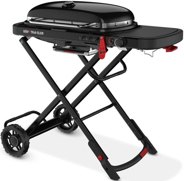 Weber® Traveler Stealth Edition 1-Burner Black Portable Liquid Propane Grill-1