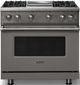 Viking® 5 Series 36" Damascus Gray Pro Style Gas (NG) Range with Polished Chrome Trim-0