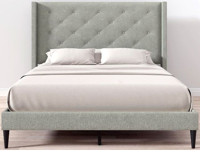 American Wholesale Furniture Carrington Stone Queen Upholstered Bed-0
