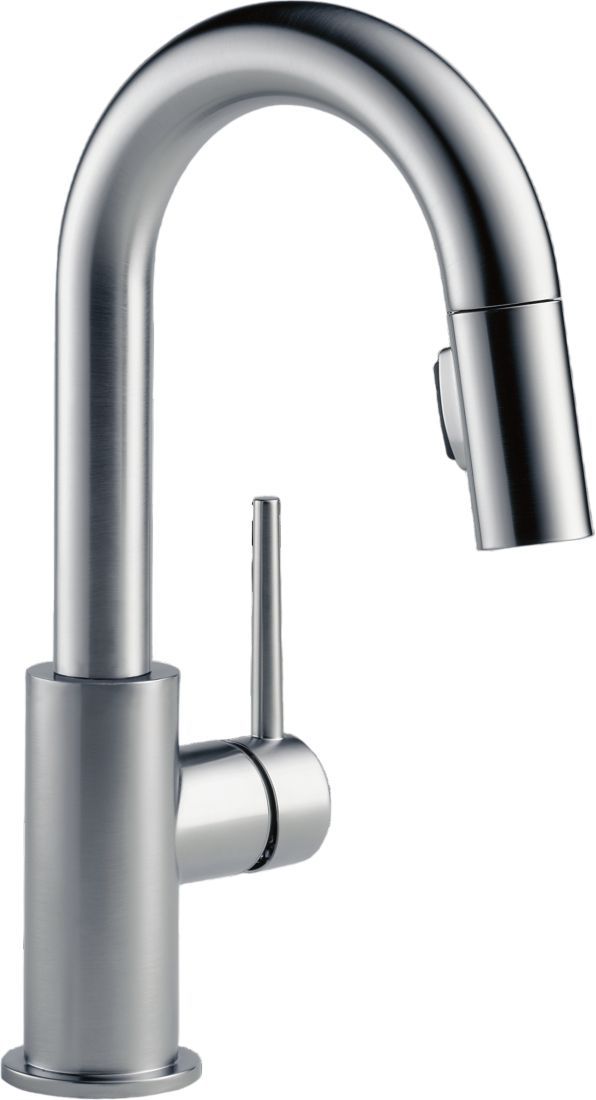 Delta Trinsic® Arctic Stainless Single Handle Pull-Down Bar/Preparation Faucet-0