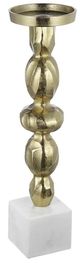 A & B Home Gold/White Diamond Stem Pillar Holder-0