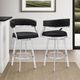 Armen Living Saturn Black/Brushed Stainless Steel Counter Stool-1