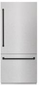 ZLINE 36" 19.8 Cu. Ft Satin Stainless Steel Built-In Bottom Freezer Refrigerator with Matte Black Accents-0