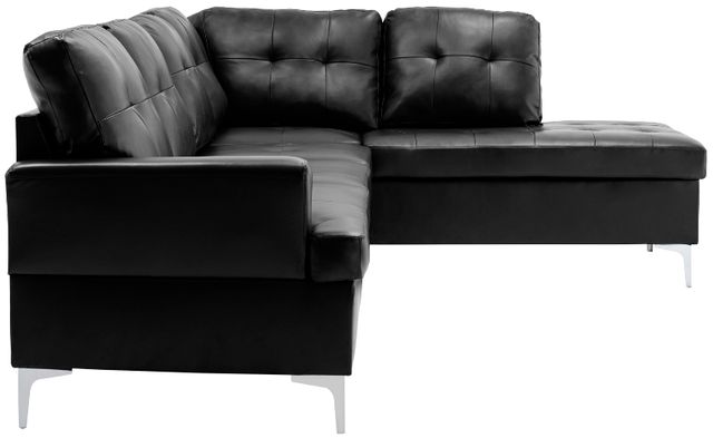 Homelegance® Barrington 3-Piece Black Right-Arm Facing Sectional and Chaise with Ottoman-4