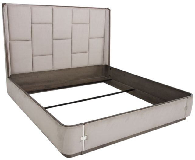 Michael Amini® Roxbury Park Gray/Slate California King Upholstered Multi-Panel Bed-2