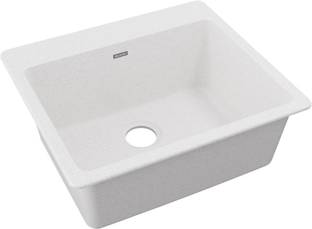 Elkay Quartz Classic® White 25" x 22" x 9-1/2" Single Bowl Drop-In Sink-0
