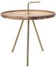 A & B Home Becket Brown 20" Tray Top Side Table with Gold Stand -0