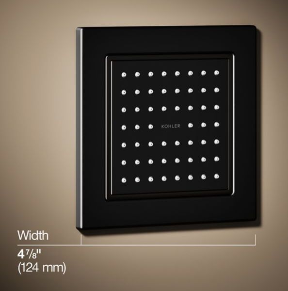 KOHLER® WaterTile® Matte Black 2.5 GPM Square 54-Nozzle Single-Function Body Spray-2
