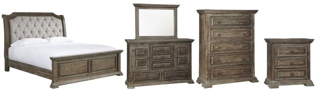 Signature Design by Ashley® Wyndahl 5-Piece Brown Queen Panel Bed Set-0