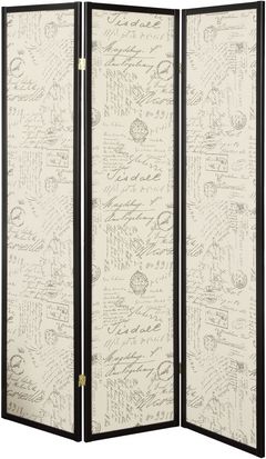 Coaster® Felice Espresso 3-Panel French Script Print Folding Screen