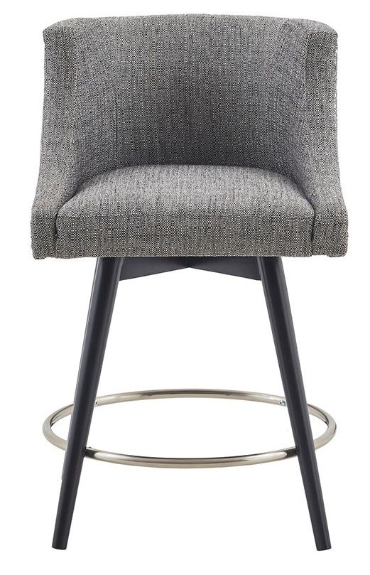 Olliix by Madison Park Mateo Grey Swivel Counter Stool-1