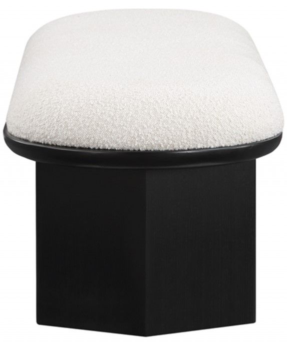 Meridian Furniture Wilshire Cream/Black Upholstered Bench-2