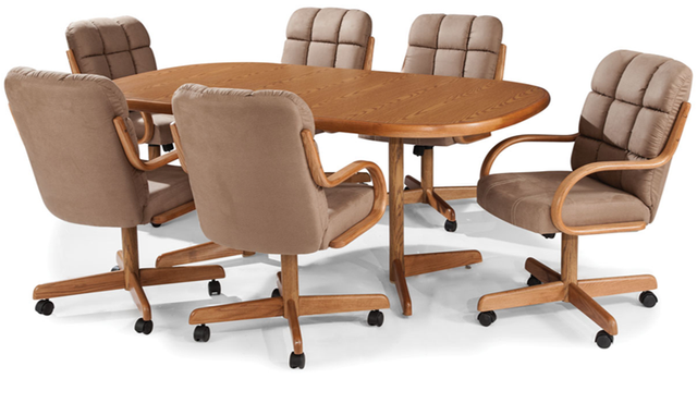 Allwood Furniture Group #98B Medium Oak 7 Piece Dining Set-0