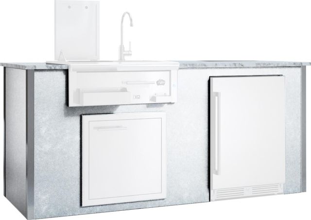 XO Pro-Grade Luxury Designer 83" White Pre-Assembled Outdoor Kitchen Bar Island-0