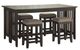Bernards Lindsey 5-Piece Brown/Gray Drop Leaf Counter Table Set-0