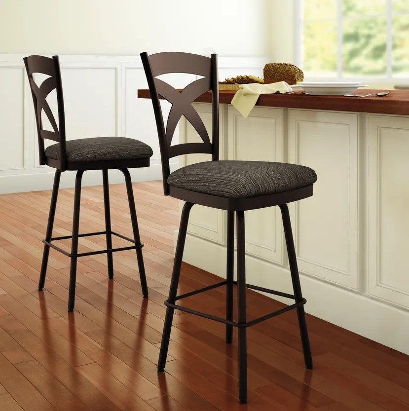Amisco Marcus Upholstered Swivel Bar Stool - Thumbnail 2