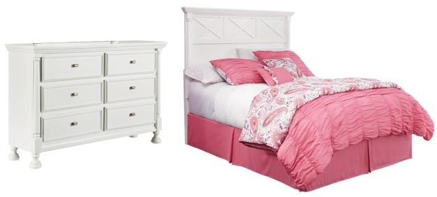 Signature Design by Ashley® Kaslyn 2-Piece White Full Panel Headboard Bed Set-0