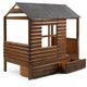 Donco Kids Rustic Walnut Twin Cabin Low Loft with Drawers-1