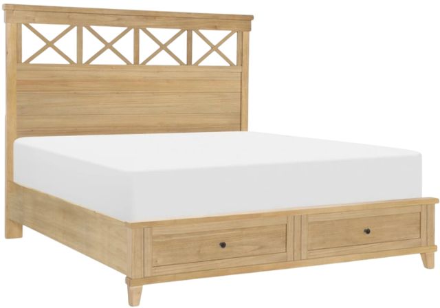 Legacy Classic XXX's And OOO's Amber King Panel Bed with Storage Footboard-0