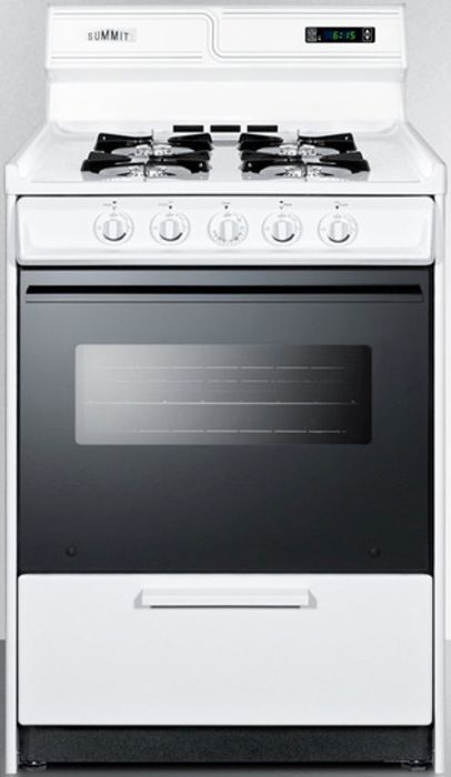 Summit® 24" White Freestanding Gas Range