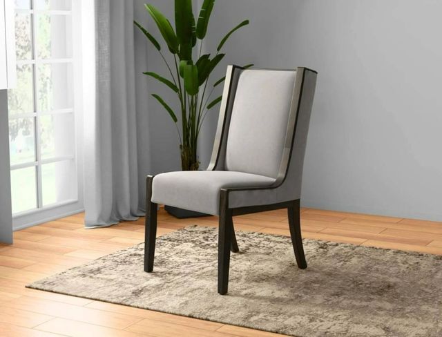 International Furniture Direct Balam Ivory-Stained Dark Side Chair-1