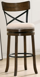 Furniture of America® Clarence 2-Piece Oak 29" Swivel Bar Stool Set-1