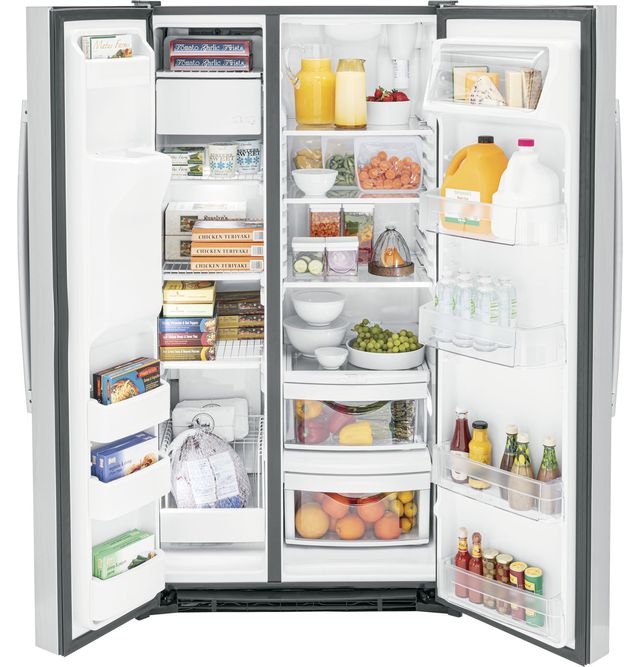 GE® 36 in. 25.3 Cu. Ft. Fingerprint Resistant Stainless Steel Side by Side Refrigerator-4