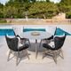 Armen Living Kylie and Mateo 5-Piece Gray/Natural/Truffle Outdoor Dining Set-1