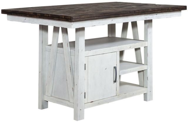 Liberty Furniture Farmhouse 5-Piece Brown/White Gathering Table Set-2