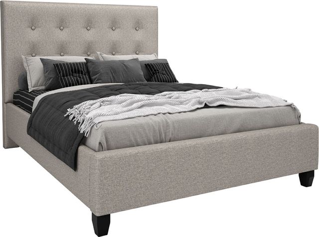 Beaudoin Customizable Adam King Upholstered Box Spring Base Bed with Woodland Footboard-0