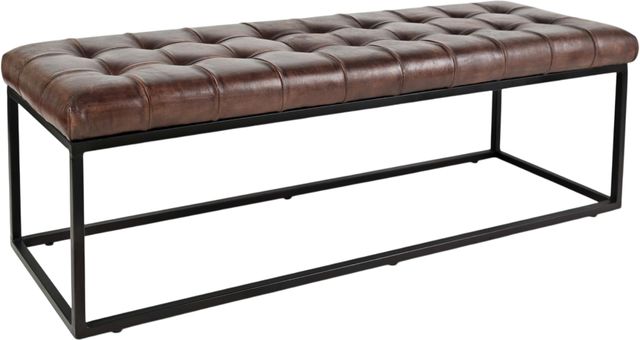 Jofran Inc. Global Archive Hogan Dark Sienna Leather Bench-0