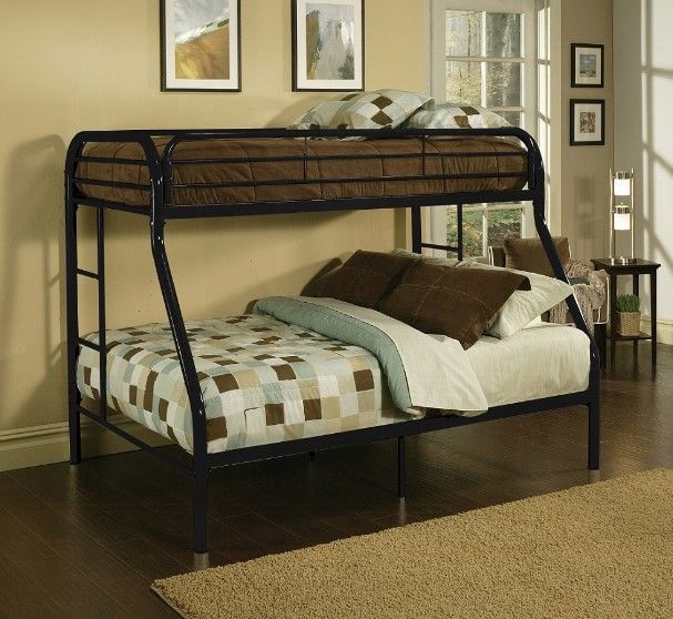 ACME Furniture Tritan Black Twin Over Full Youth Bunk Bed-1