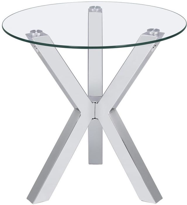 Coaster® Kenzie 3-Piece Tempered Glass Top Occasional Table with Chrome Base Set-2