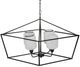 A & B Home Black Rectangle Iron and Glass Chandelier-0