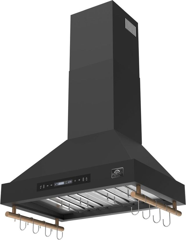 FORNO® Venezia Series Alta Qualita 30" Black Wall Mounted Range Hood  -1