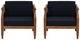 Linon Corolla 2-Piece Navy Acacia/Fabric Outdoor Club Chairs-1