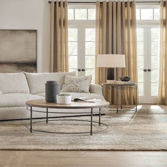Hooker® Furniture Saint Armand Light Wood Cocktail Table with Bronze Base-1