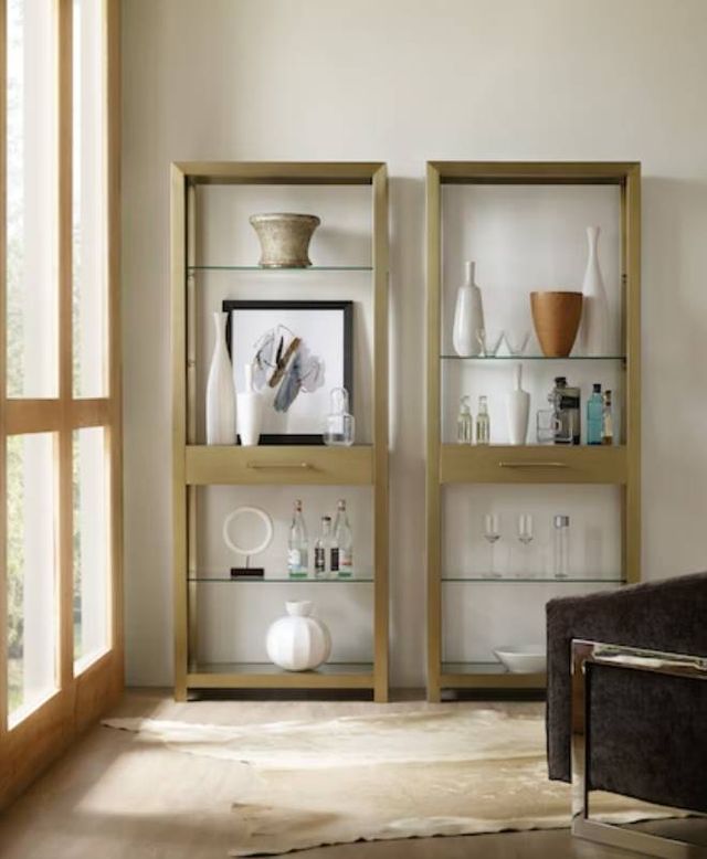 Hooker® Furniture Curata Brushed Brass Bunching Bookcase-1