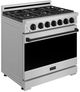 Thor Kitchen Gordon Ramsay Collection 36" Stainless Steel Pro Style Liquid Propane Range with Precision Knob Control and Black Trim-2