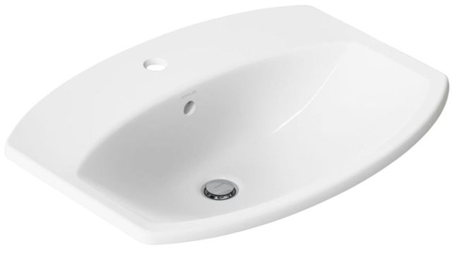 Kohler Cimarron® White 22.75" Single Faucet Hole Rectangle Drop-In Bathroom Sink-0