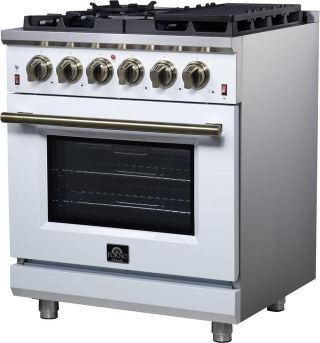 FORNO® Massimo Series Alta Qualita 30" White Pro Style Gas Range-2