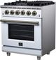FORNO® Massimo Series Alta Qualita 30" White Pro Style Gas Range-2